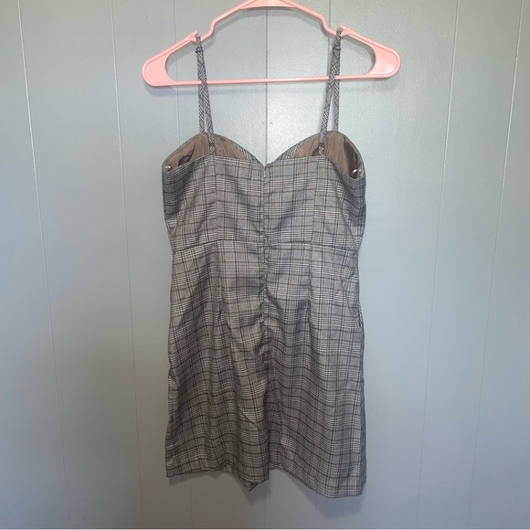 Molly Green Gray Plaid Mini Dress Medium - Picture 7 of 10